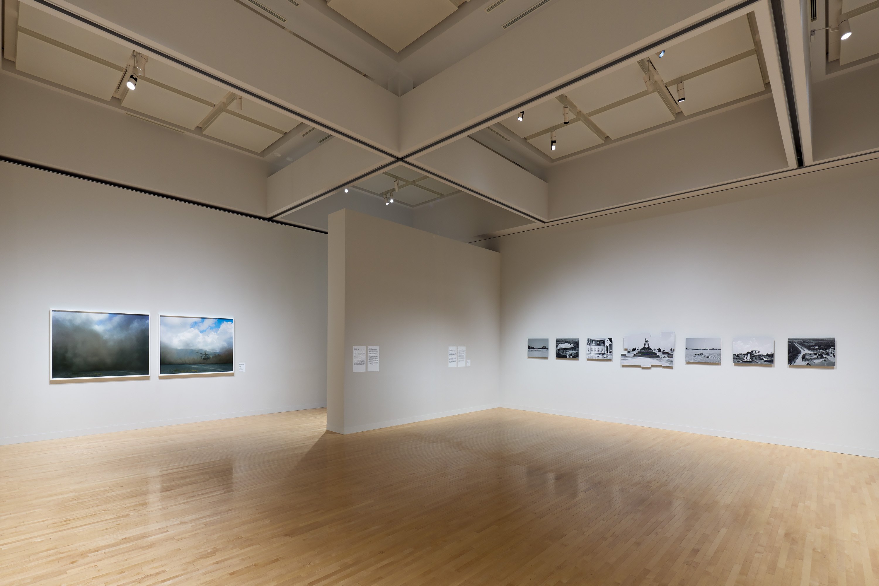 From left to right: An-My Lê, “Events Ashore series, Noncombatant Evacuation Operations, Marine Corps Training Area, Bellows, Hawaii”, 2012; Ri, “Soulless City”, 2019–2020. Photo by Shunta Inaguchi.